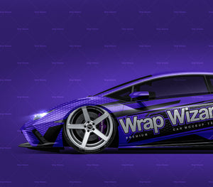 Lamborghini Huracan Evo RWD 2021 glossy finish - all sides Car Mockup Template.psd