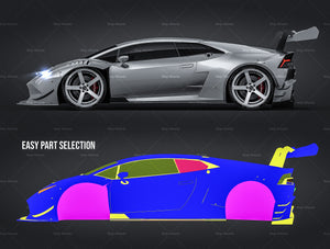 Lamborghini Huracan LP620-2 Super Trofeo 2015 glossy finish - all sides Car Mockup Template.psd