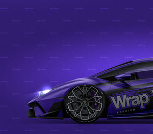 Lamborghini Huracan Performante LP640-4 2019 satin matt finish - all sides Car Mockup Template.psd