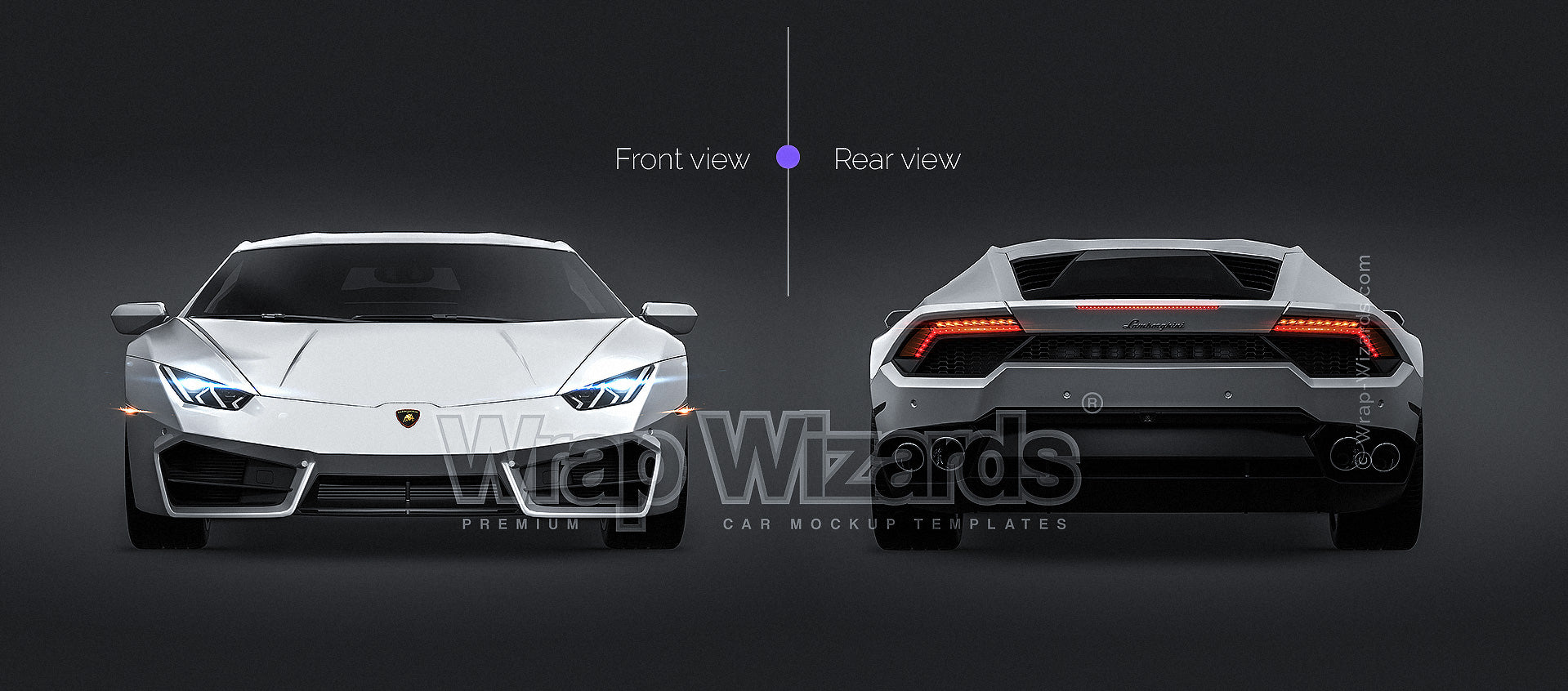 Lamborghini Huracan LP580-2 2017 glossy finish - all sides Car Mockup Template.psd