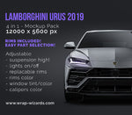 Lamborghini Urus 2019 satin matt finish - all sides Car Mockup Template.psd