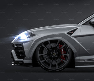 Lamborghini Urus 2019 satin matt finish - all sides Car Mockup Template.psd