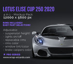 Lotus Elise Cup 250 2020 satin matt finish - all sides Car Mockup Template.psd