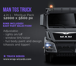 MAN TGS 35 truck 2016-2020 glossy finish - all sides Car Mockup Template.psd