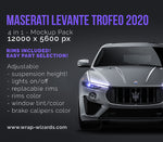 Maserati Levante Trofeo 2020 satin matt finish - all sides Car Mockup Template.psd