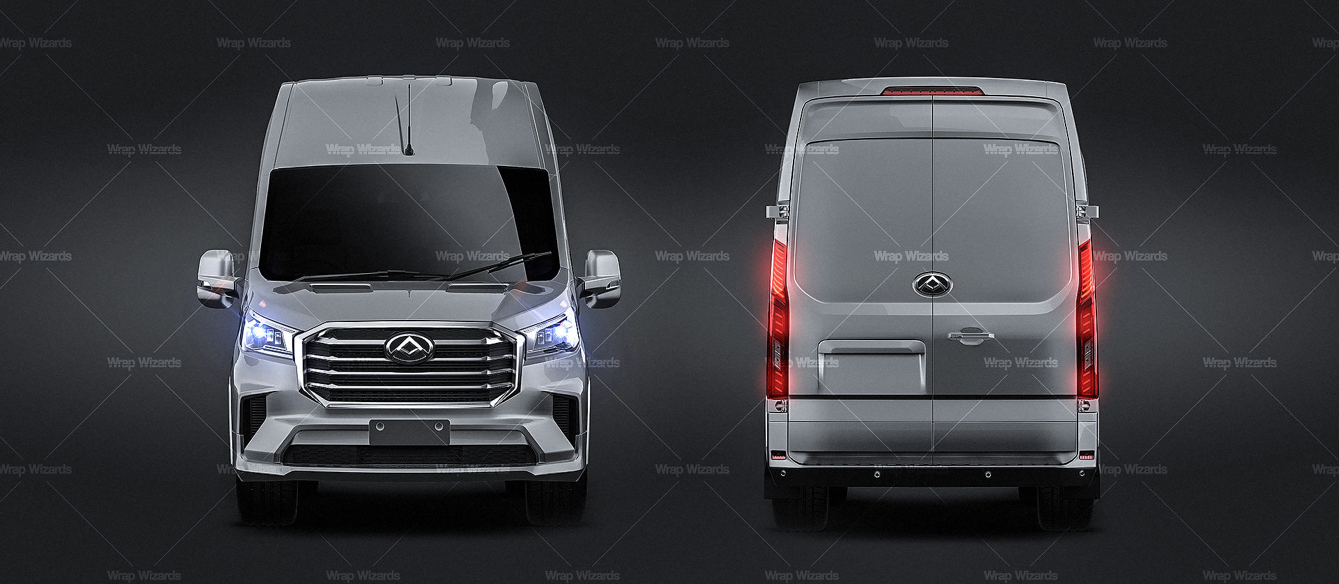 Maxus Deliver 9 | LDV Deliver 9 L3H3 2022 glossy finish - all sides Car Mockup Template.psd