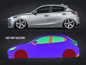 Mazda 2 2020 glossy finish - all sides Car Mockup Template.psd