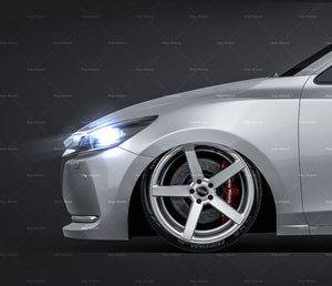 Mazda 2 2020 glossy finish - all sides Car Mockup Template.psd