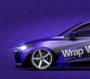 Mazda 2 2020 glossy finish - all sides Car Mockup Template.psd