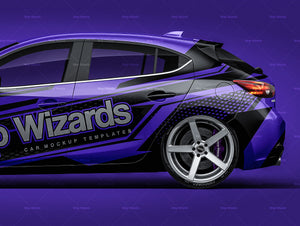 Mazda 3 Hatchback 2017 glossy finish - all sides Car Mockup Template.psd