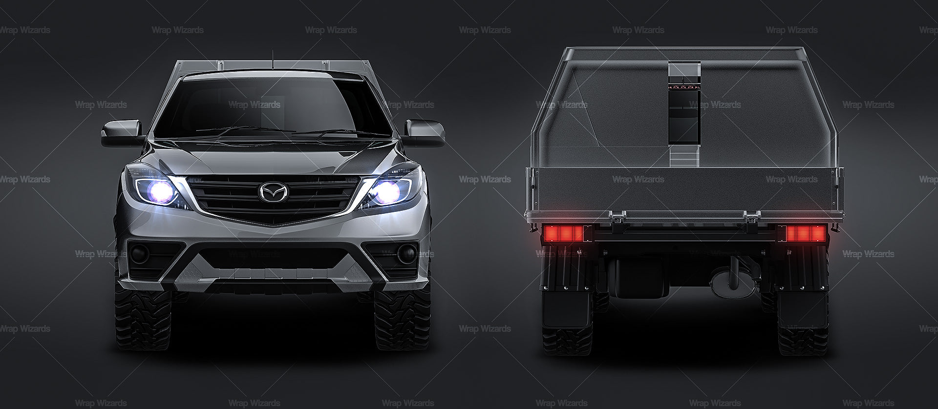 Mazda BT-50 Freestyle Cab Alloy Tray with UTE tool box 2021 - Truck/Pick-up Mockup