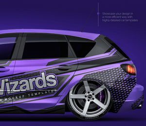 Mazda 3 2007 glossy finish - all sides Car Mockup Template.psd