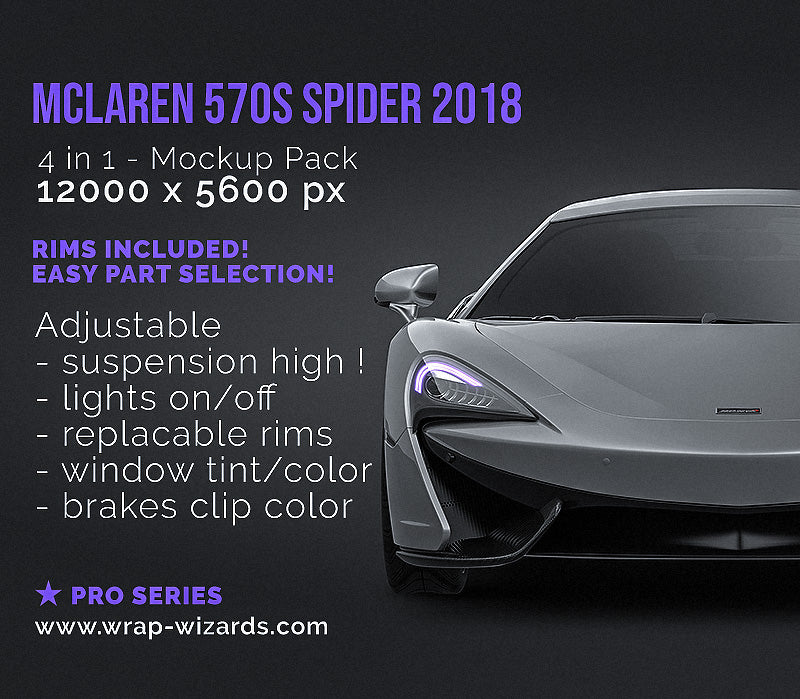 McLaren 570S Spider 2018 - Car Mockup