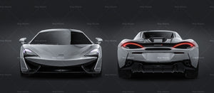 McLaren 570S Spider 2018 glossy finish - all sides Car Mockup Template.psd