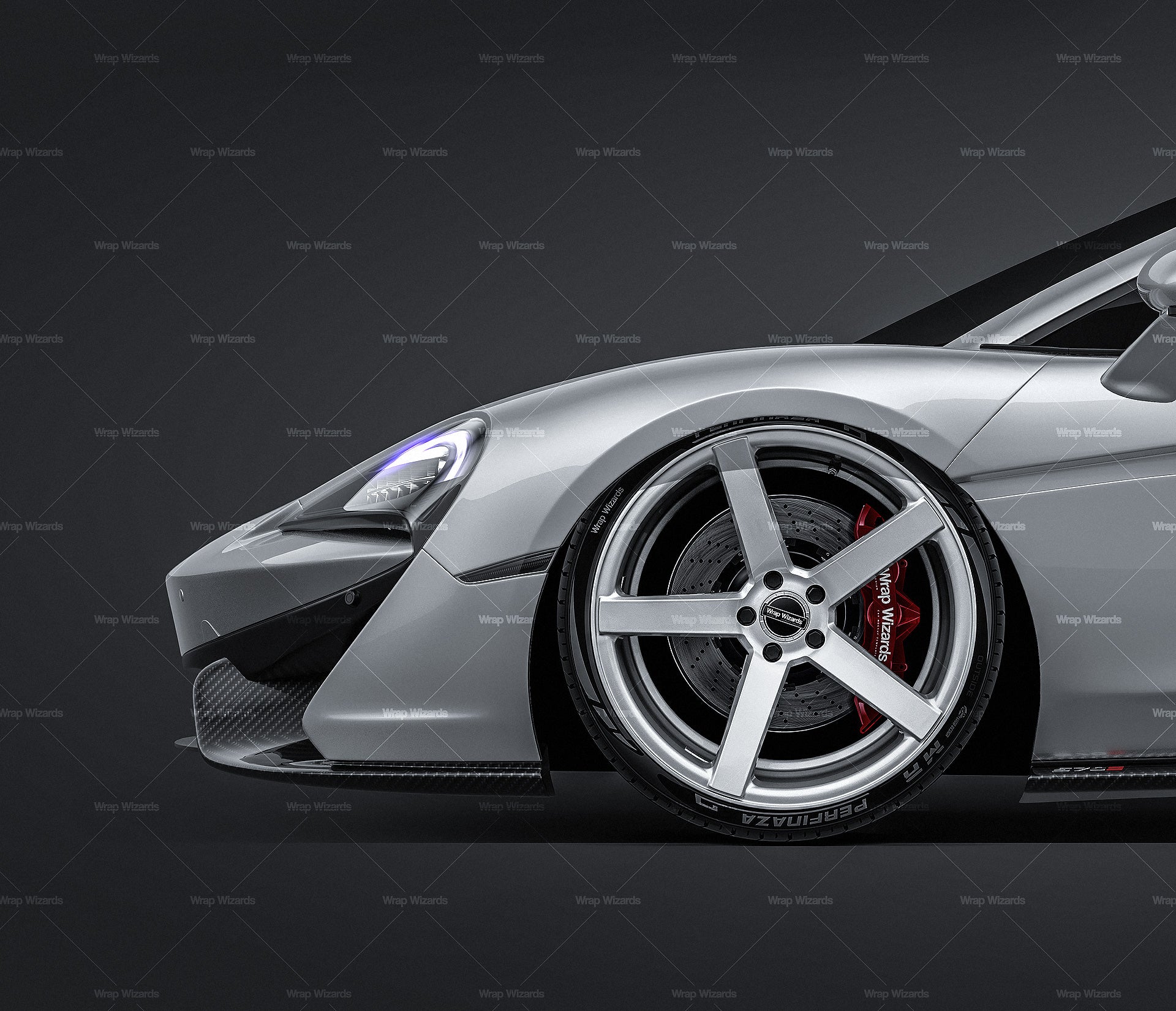 McLaren 570S Spider 2018 glossy finish - all sides Car Mockup Template.psd