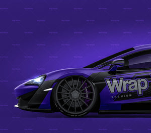 McLaren 570 S satin matt finish - all sides Car Mockup Template.psd
