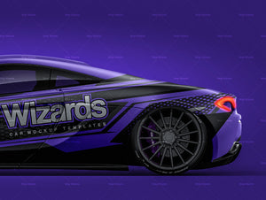 McLaren 570 S satin matt finish - all sides Car Mockup Template.psd