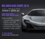 McLaren 650S Coupe 2015 glossy finish - all sides Car Mockup Template.psd