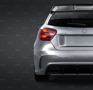 Mercedes-Benz A-Class A45 AMG 2017 glossy finish - all sides Car Mockup Template.psd