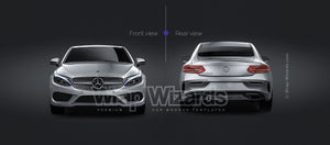 Mercedes-Benz C-class Coupe 2017 glossy finish - all sides Car Mockup Template.psd