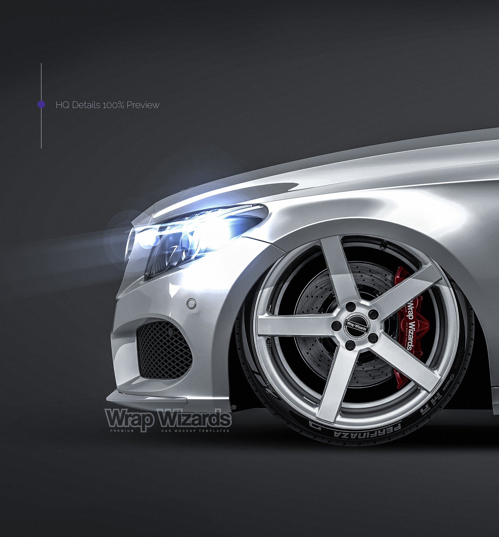 Mercedes-Benz C-class Coupe 2017 glossy finish - all sides Car Mockup Template.psd