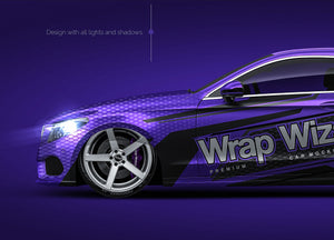 Mercedes-Benz C-class Coupe 2017 glossy finish - all sides Car Mockup Template.psd