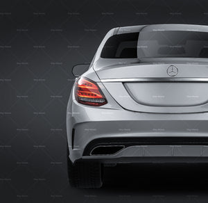 Mercedes-Benz C-class W205 2015 sedan glossy finish - all sides Car Mockup Template.psd