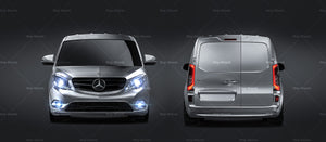 Mercedes-Benz Citan 2017 satin matt finish - all sides Car Mockup Template.psd