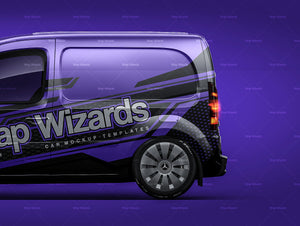 Mercedes-Benz Citan 2017 satin matt finish - all sides Car Mockup Template.psd
