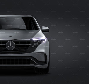 Mercedes-Benz EQC AMG 2020 satin matt finish - all sides Car Mockup Template.psd