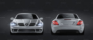 Mercedes-Benz SLK 55 AMG 2005 satin matt finish - all sides Car Mockup Template.psd