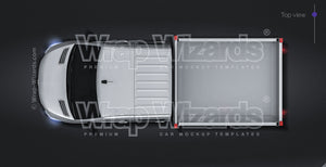 Mercedes-Benz Sprinter CrewCab Chassis 2019 glossy finish - all sides Car Mockup Template.psd
