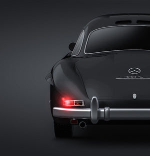 Mercedes-Benz 300 SL Gullwing 1954 glossy finish - all sides Car Mockup Template.psd