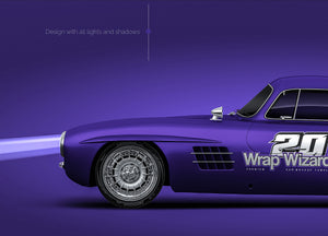 Mercedes-Benz 300 SL Gullwing 1954 NB glossy finish - all sides Car Mockup Template.psd