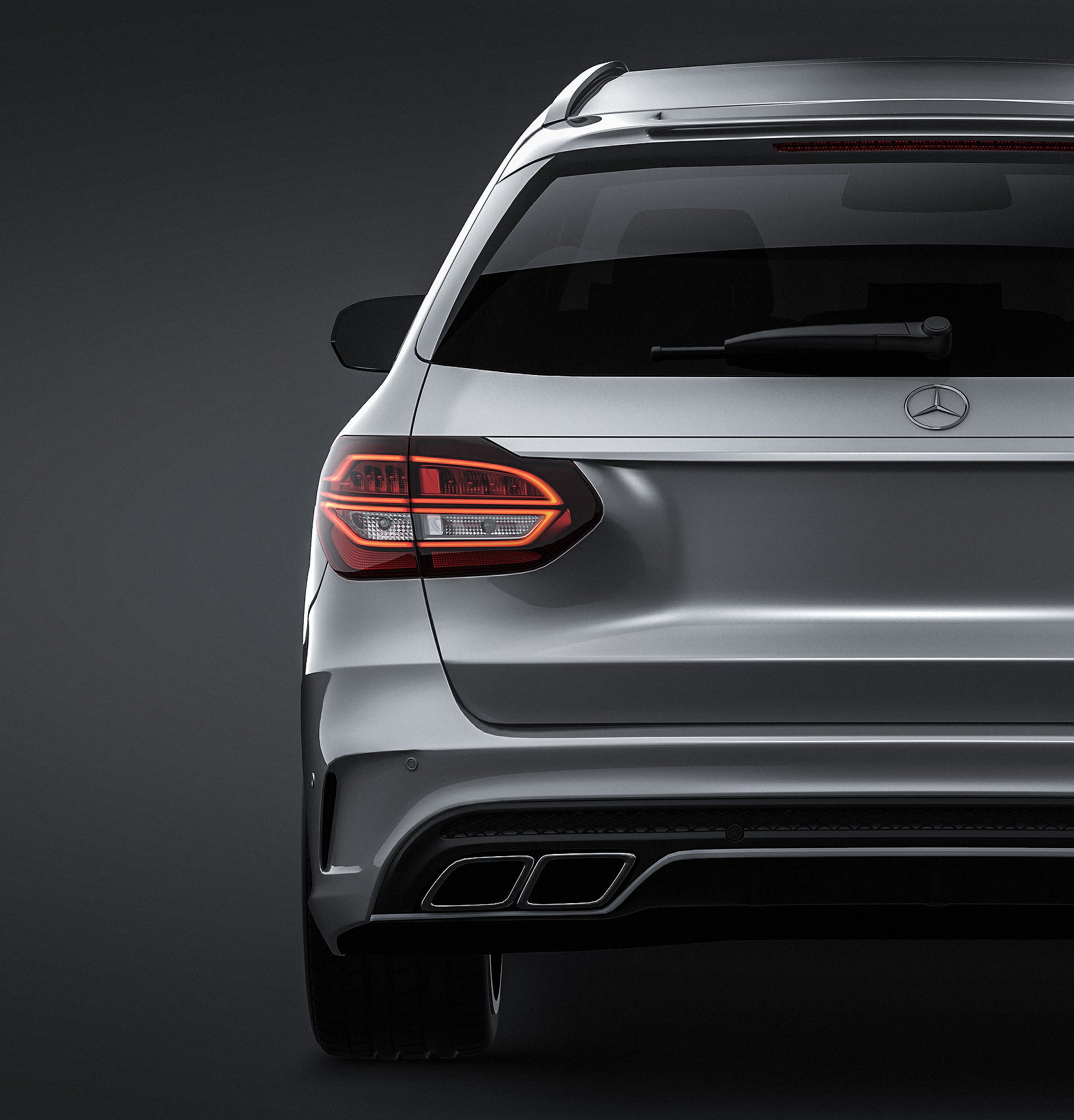 Mercedes-Benz C63 AMG W205 Estate 2015 glossy finish - all sides Car Mockup Template.psd