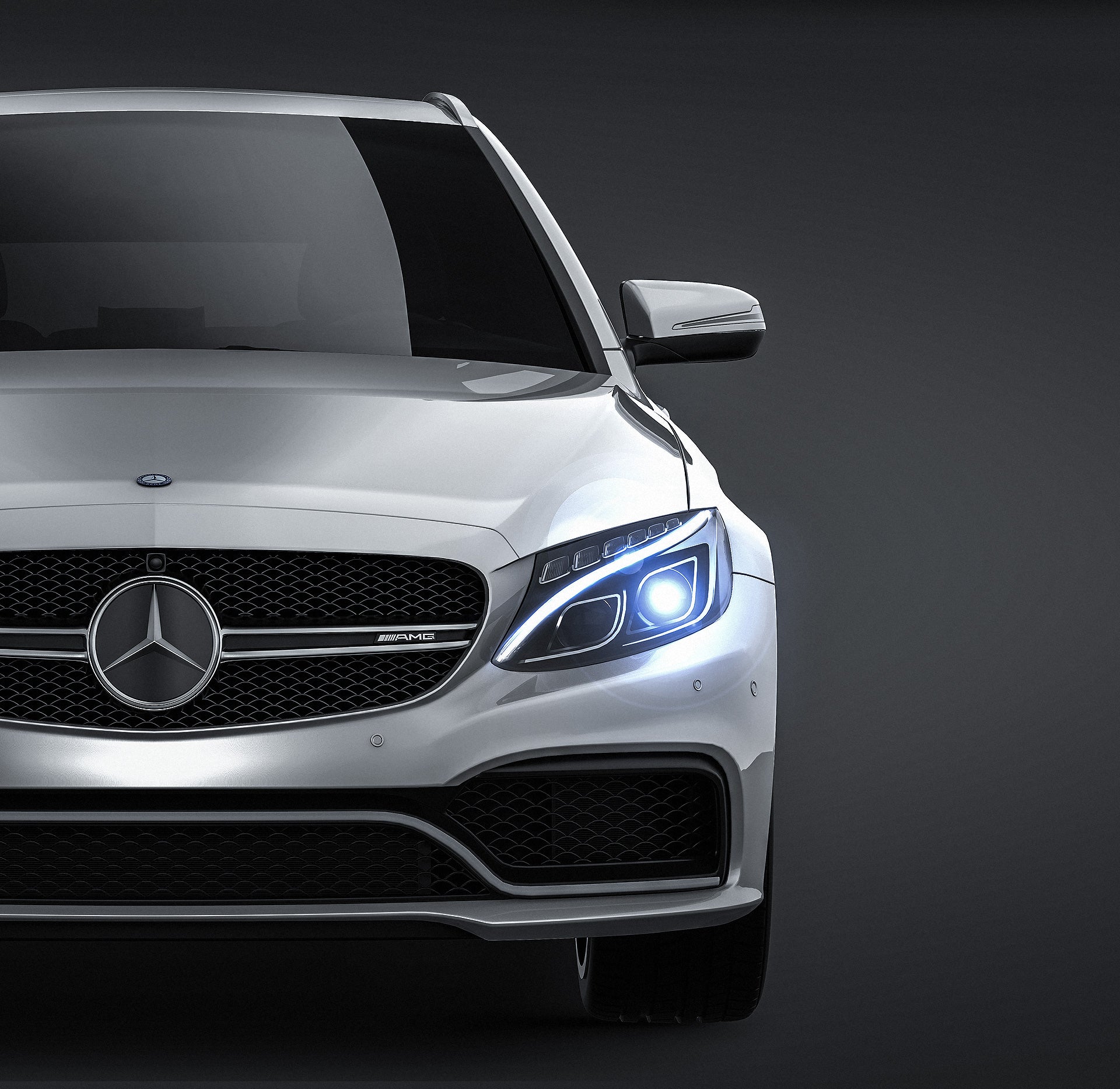 Mercedes-Benz C63 AMG W205 Estate 2015 glossy finish - all sides Car Mockup Template.psd