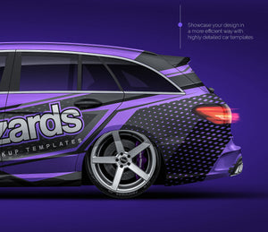 Mercedes-Benz C63 AMG W205 Estate 2015 glossy finish - all sides Car Mockup Template.psd