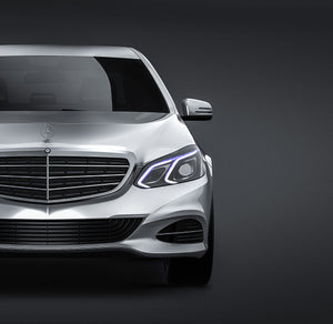 Mercedes-Benz E-Class 2014 glossy finish - all sides Car Mockup Template.psd