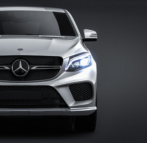 Mercedes-Benz G-class GLE AMG Coupe 2018 glossy finish - all sides Car Mockup Template.psd