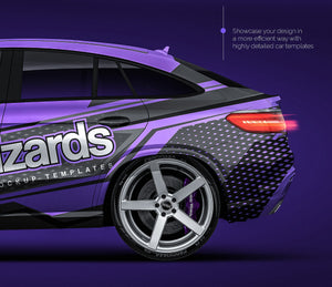Mercedes-Benz G-class GLE AMG Coupe 2018 glossy finish - all sides Car Mockup Template.psd