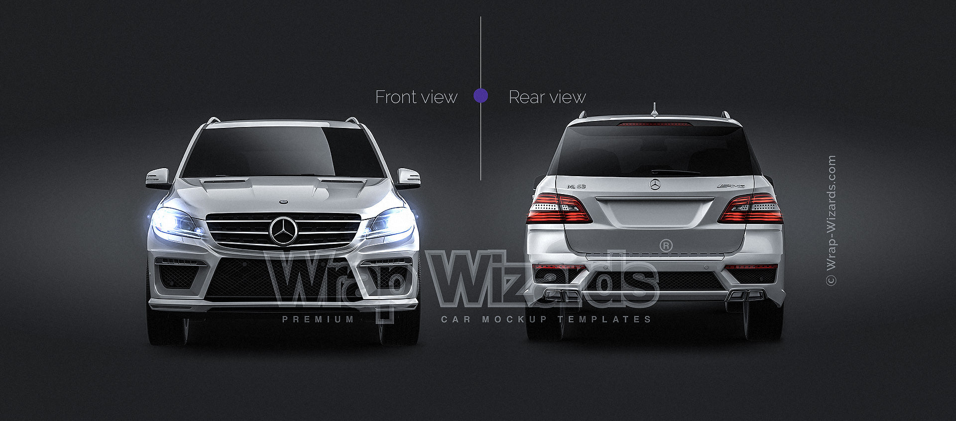 Mercedes-Benz ML W166 AMG 2012 glossy finish - all sides Car Mockup Template.psd