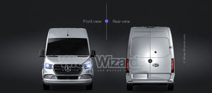 Mercedes-Benz Sprinter High Roof L2H3 2019 glossy finish - all sides Car Mockup Template.psd