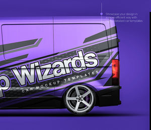 Mercedes-Benz Sprinter Compact Short L1H1 2019 glossy finish - all sides Car Mockup Template.psd