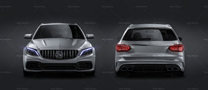 Mercedes-Benz AMG C63 S Estate 2019 satin matt finish - all sides Car Mockup Template.psd
