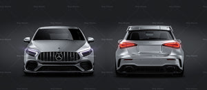 Mercedes Benz A45 S AMG 2020 satin matt finish - all sides Car Mockup Template.psd