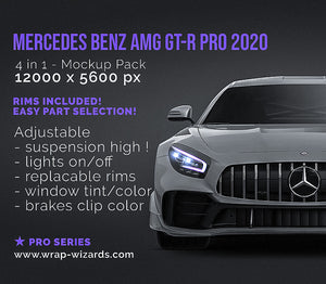 Mercedes-Benz AMG GT-R Pro 2020 glossy finish - all sides Car Mockup Template.psd