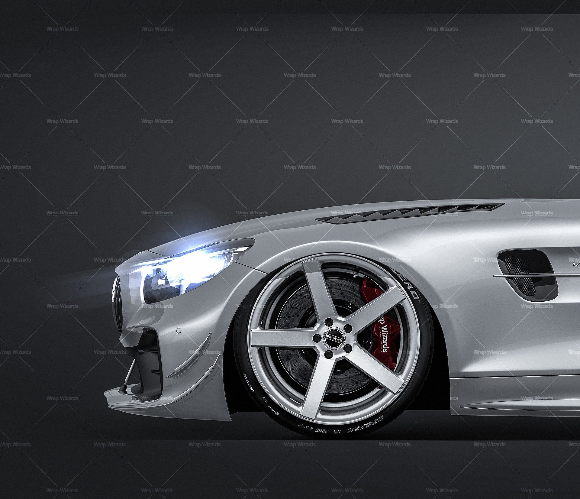 Mercedes-Benz AMG GT-R Pro 2020 glossy finish - all sides Car Mockup Template.psd