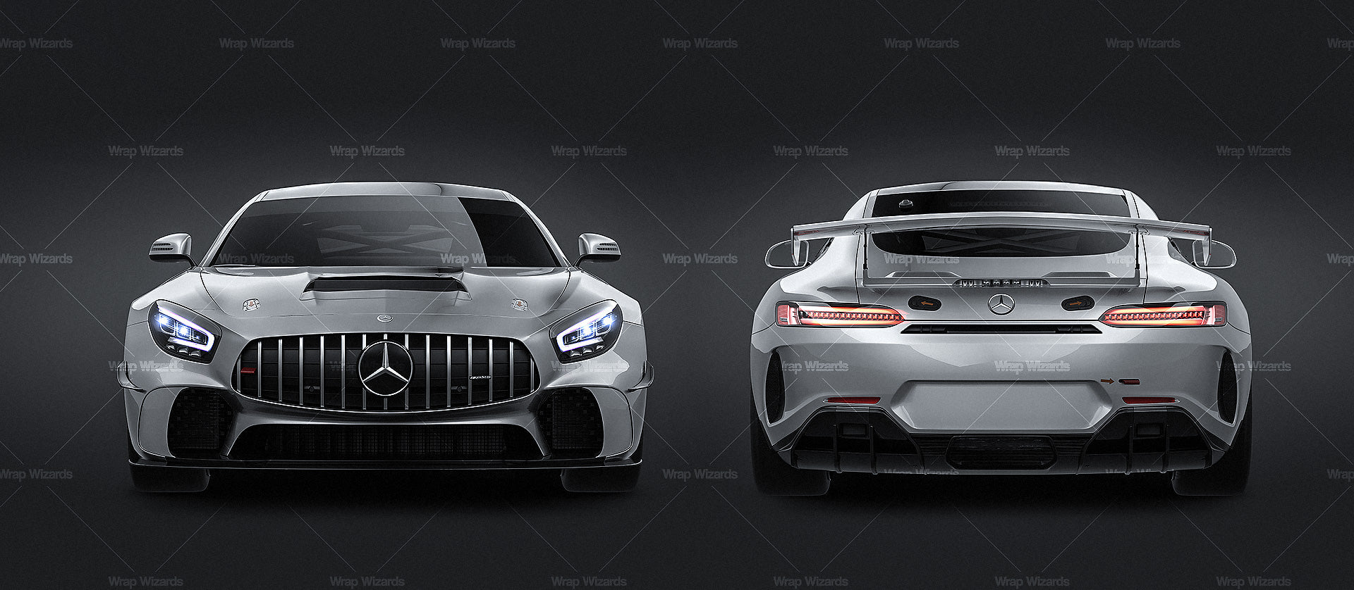 Mercedes-Benz AMG GT4 2020 glossy finish - all sides Car Mockup Template.psd