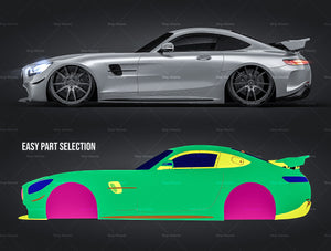 Mercedes-Benz AMG GT4 2020 glossy finish - all sides Car Mockup Template.psd