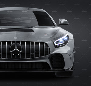 Mercedes-Benz AMG GT4 2020 glossy finish - all sides Car Mockup Template.psd